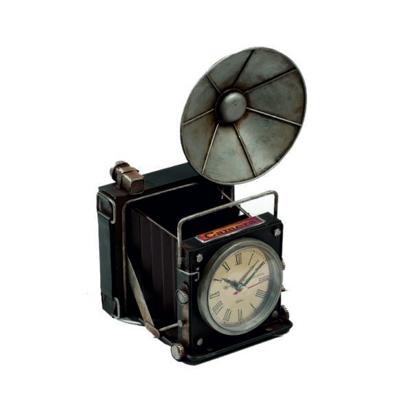 Διακοσμητική  vintage  φωτογραφική μηχανή, μολυβοθήκη - ρολόϊ, 21.5 x 14.5 x 24.5εκ