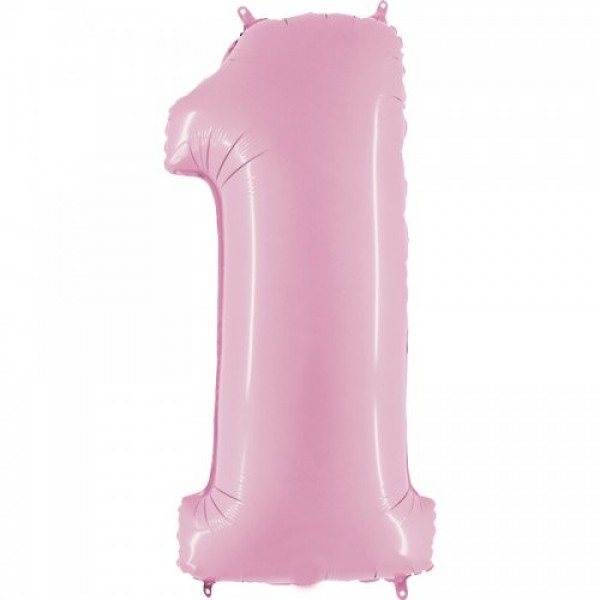 Μπαλόνι Foil Grabo  αριθμός 1 , ροζ , 40'' 101cm